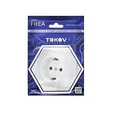 Розетка 1-м ОП Frea 16A IP20 250B с заземл. АБС-пластик бел. TOKOV ELECTRIC TKE-FR-R1Z-C01