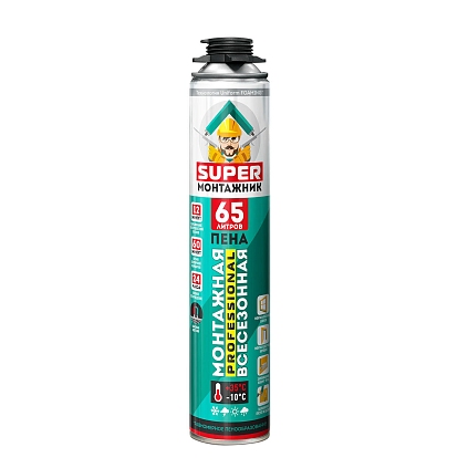 Пена монтажная профессиональная SUPER Монтажник 65 780гр - №1