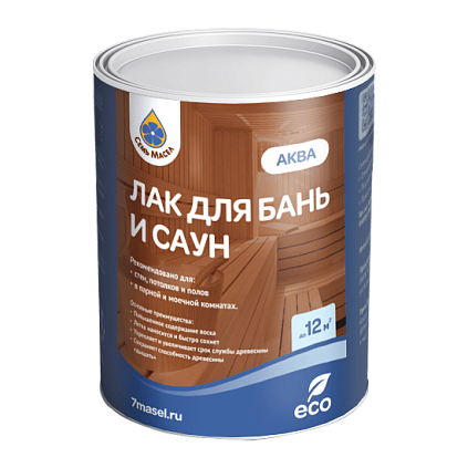 Лак для бань и саун Аква 1л - №1