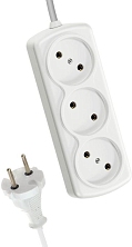 Удлинитель 3х3м 6А IP20 ПВС 2х0.75 Космос YKsm3m-3g(6A)S