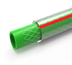 Шланг ПВХ цветной color Green-red 02 Ø18 (бух.25)