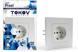 Розетка 1-м СП Pixel 16А IP20 с заземл. защ. шторки в сборе бел. TOKOV ELECTRIC TKE-PX-R1FZSF-C01