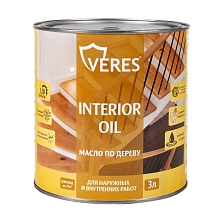 Масло по дереву "VERES" для наружн. и внутрен. работ БЕЛЫЙ 3л (Распродажа)