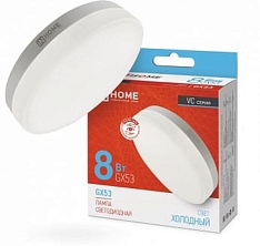 Лампа светодиодная LED-GX53-VC 8Вт таблетка 6500К холод. бел. GX53 760лм 230В IN HOME 4690612020747