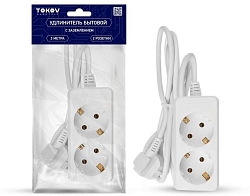 Удлинитель 2*2м с заземл. 16А 3х1 TOKOV ELECTRIC TKE-C01-BU2-2-1-Z