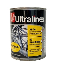 Грунт-эмаль 3в1 ЗЕЛЕНЫЙ МОХ 0,8кг Ultra Lines
