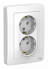 Розетка 2-м СП Blanca 16А IP20 250В с заземл. без защ. шторок бел. SE BLNRS001021