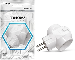Разветвитель 3-м без заземл. 16А 250В IP20 ABS-пластик бел. TOKOV ELECTRIC TKL-S3C-C01