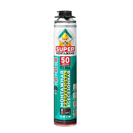 Пена монтажная профессиональная SUPER Монтажник 50 600гр - №1